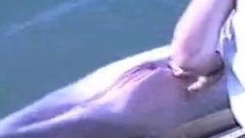 Man finger fucks dolphin in  naughty marine XXX kinks