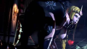 Naughty 3D blonde babe getting banged by a demonic monster