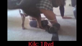 Young college student with a dripping vagina being penetrated from behind in doggy style