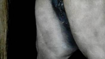 Wet mature pussy leaking juices on camera
