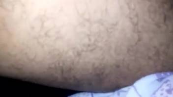 Guy's bulging dick hardly squeezes into that pooch