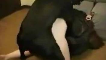 Pasty chick with a pale pussy pounded by a black dog